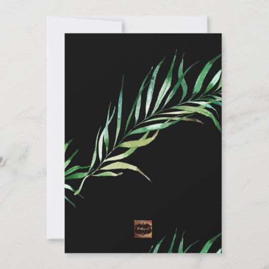 PixDezines ヤシの葉+ハニカム 招待状 (裏面)