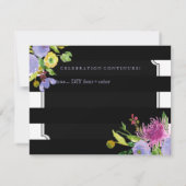 PixDezines(ユダヤ教の)バル・ミツバーお祝い/紫/フローラ 招待状 (裏面)