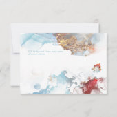 PixDezines（ユダヤ教の）バル・ミツバーお祝い✡銀河系抽象芸術R 出欠カード (裏面)