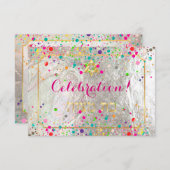 PixDezines（ユダヤ教の）バル・ミツバーお祝いDazzled/Rainbow 招待状 (正面/裏面)