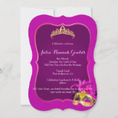 PixDezines（ユダヤ教の）バル・ミツバーマスカレード/DIYカラー！! 招待状 (裏面)