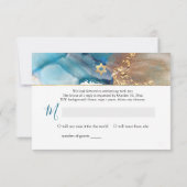 PixDezines(ユダヤ教の)バル・ミツバー✡ H2銀河系抽象芸術ティール(緑がかった色)錆 出欠カード (裏面)