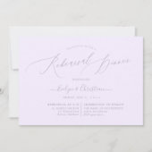 PixDezines ライラック パープル ミニマル リハーサル ディナー 招待状 (正面)