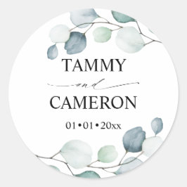 PixDezines ラスティック ウォーターカラー グリー ネレア ユーカリ ラウンドシール