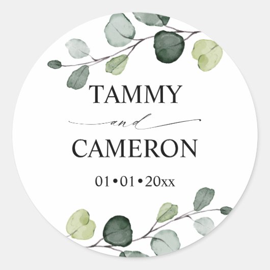 PixDezines ラスティック ウォーターカラー グリー ネレリア ラウンドシール (正面)