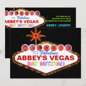 PixDezines ラスベガス バット・ミッツヴァー 招待状 (正面/裏面)