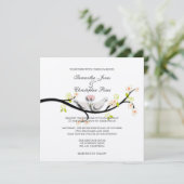 PixDezines ラブドーブ/手作り背景色 招待状 (スタンド正面)