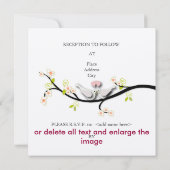 PixDezines ラブドーブ/手作り背景色 招待状 (裏面)