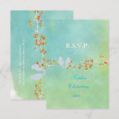 PixDezines ラブバード オン ウォーターカラー, RSVP (正面/裏面)