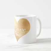 PixDezines ラブ/ハート/偽の金箔/DIY 背景 コーヒーマグカップ (正面右)