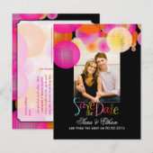 PixDezines ランタンでSave the Dateを保存 案内ポストカード (正面/裏面)