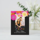 PixDezines ランタンでSave the Dateを保存 案内ポストカード (スタンド正面)