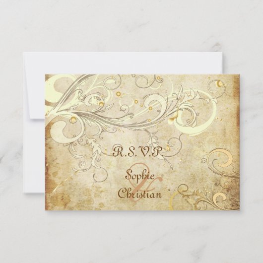 PixDezines ラージ RSVP 4.25x5.5 ヴィンテージ スワール (正面)