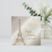 PixDezines ラ・トゥール・エッフェル/パリ/クリスタルシャンデリア 招待状 (スタンド正面)