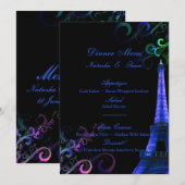 PixDezines ラ・トゥール・エフィエル/パリ/ネオンライト メニュー (正面/裏面)