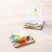 PixDezines リップタイドサーファー / DIY 背景色 コースター (右側)