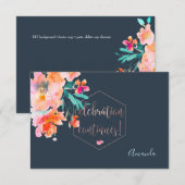 PixDezines レセプション 水彩花 ミツバ ✡ 出欠カード (正面/裏面)