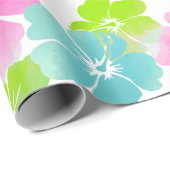 PixDezines レトロなハイビスカス ラッピングペーパー (ロールコーナー)