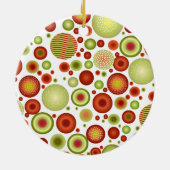 PixDezines レトロクリスマスオーナメント ツリー セラミックオーナメント (裏面)
