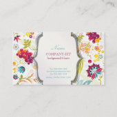 PixDezines レトロ フラワーディザイン/DIY 背景色 名刺 (裏面)