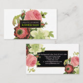 PixDezines レドゥート/バラ/アネモネ/クレメンティン 名刺 (正面/裏面)