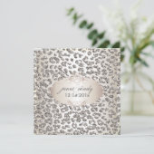 PixDezines レパード柄/偽のグリッター 招待状 (スタンド正面)