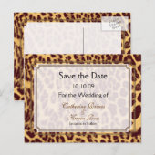 PixDezines レパード柄/DIY テキスト/ 結婚式の日程を保存して 案内ポストカード (正面/裏面)