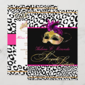 PixDezines レパード スイート16 マスカレード/DIY カラー!! 招待状 (正面/裏面)
