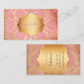 PixDezines ロゼット ダマスク/偽のパーチメント 名刺 (正面/裏面)