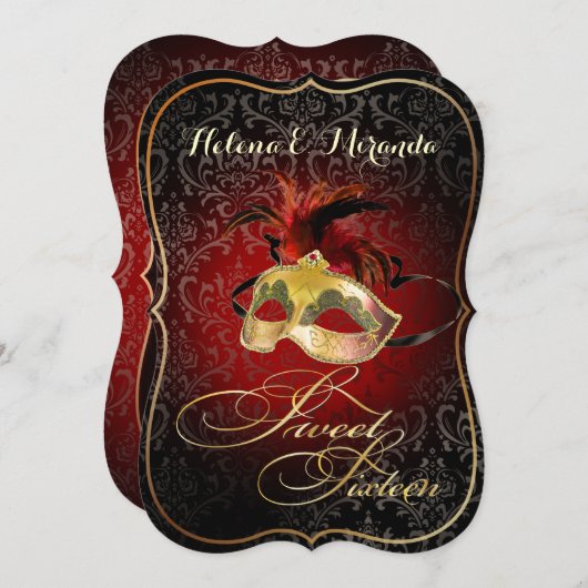 PixDezines ロッシ スイート16 マスカレード/DIYカラー！！ 招待状 (正面/裏面)