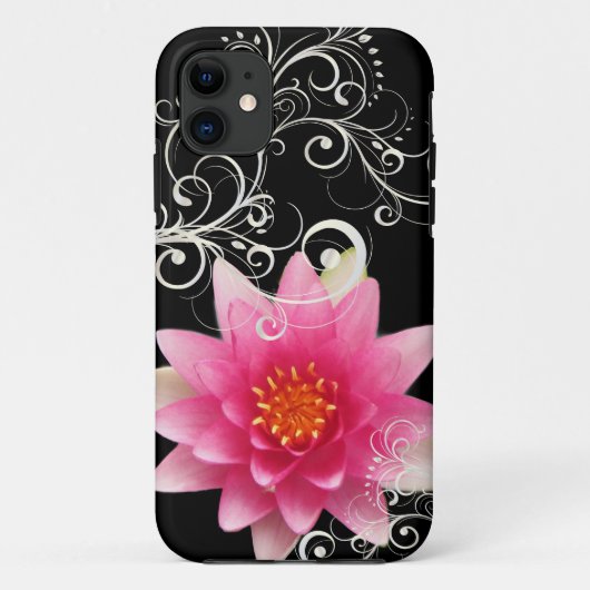 PixDezines ローズウォーターリリー / 背景色DIY Case-Mate iPhoneケース (裏面)