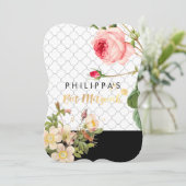 PixDezines ローズガーデン バット・ミッツヴァ / DIY 背景 招待状 (スタンド正面)