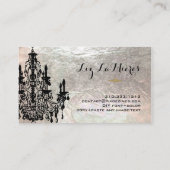 PixDezines ローズゴールドのシャンデリア/フォイル箔 名刺 (裏面)