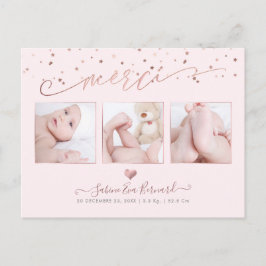 PixDezines ローズゴールドの星 感謝の気持ち ポストカード