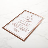 PixDezines ローズゴールドの箔押し 洗礼 箔招待状 (回転した状態)