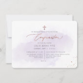PixDezines ローズゴールド H2 パープルウォッシュ 結婚確認 招待状 (正面)