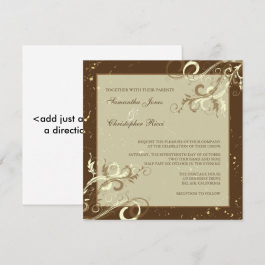 PixDezines ヴァニラ スワール / カフェ オ レ 招待状 (正面/裏面)