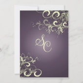 PixDezines ヴァニラ スワール / ダーク パープル / DIY 背景 招待状 (正面)