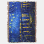 PixDezines ヴァン・ゴッホ 星月夜のライン川 スローブランケット (正面縦)