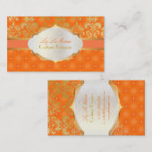 PixDezines ヴィンテージのダマスク 名刺 (正面/裏面)