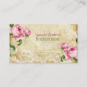 PixDezines ヴィンテージのバラ/偽の羊皮紙 名刺 (裏面)