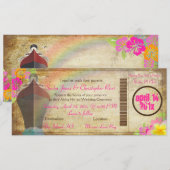 PixDezines ヴィンテージの乗船券/ラブボート/レインボー 招待状 (正面/裏面)