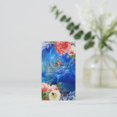 PixDezines ヴィンテージの芍薬/疑似メタリック 名刺 (スタンド正面)