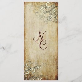 PixDezines ヴィンテージクリームの渦巻き結婚式プログラム プログラム