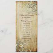 PixDezines ヴィンテージクリームの渦巻き結婚式プログラム プログラム (裏面)