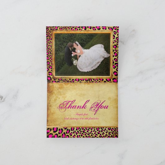 PixDezines ヴィンテージサファリ/ヒョウ柄/DIYフォント+カラー! サンキューカード (内部)