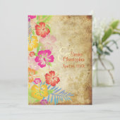 PixDezines ヴィンテージハワイアン ヒビスカス / DIY イベント 招待状 (スタンド正面)