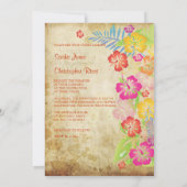 PixDezines ヴィンテージハワイアン ヒビスカス / DIY イベント 招待状 (裏面)