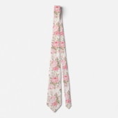 PixDezines ヴィンテージ水彩ローズ ブラッシュピンク ネクタイ (正面)