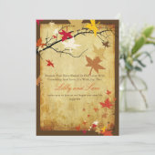 PixDezines ヴィンテージ秋の招待状/イロハカエデの葉 招待状 (スタンド正面)